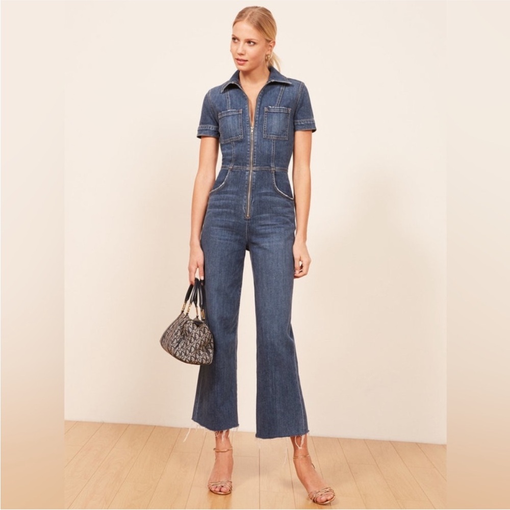 Reformation Georgia Women's Blue Denim Jumpsuit